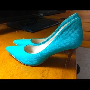 Teal Nine West heels